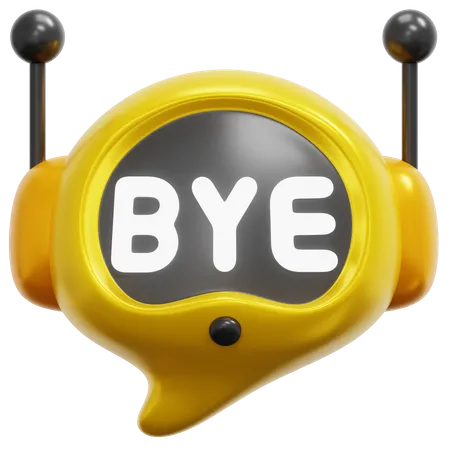 Bye Chat Bot  3D Icon