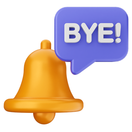 Bye Notification Bell  3D Icon