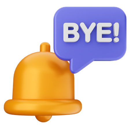 Bye Notification Bell  3D Icon