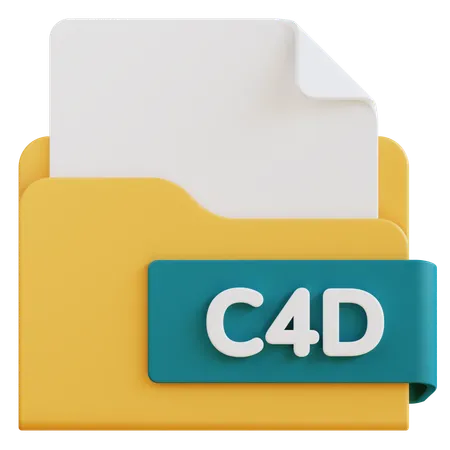 3 D C 4 D File Extension Folder 3D Icon