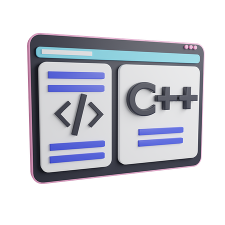 C++ code language  3D Icon