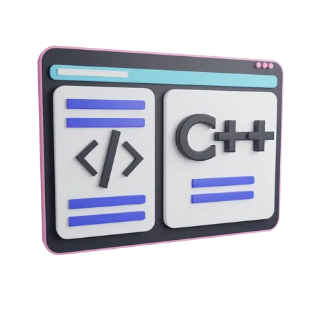 C++ code language  3D Icon