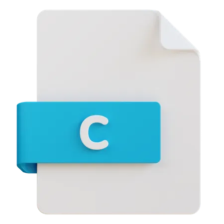 3 D Illustration Of C File Extension 3D Icon