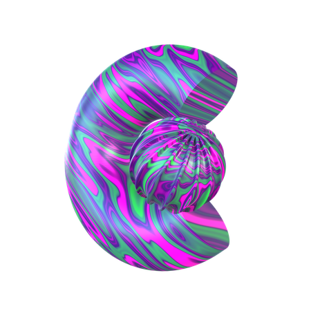 C forma abstracta  3D Icon