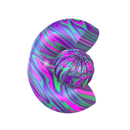 C forma abstracta  3D Icon