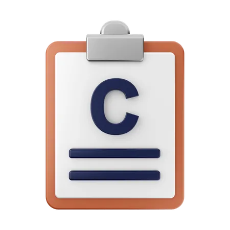 C Grade Report 3D Icon