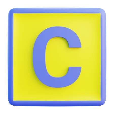 3 D C Letter With Isolated Background 3D Icon