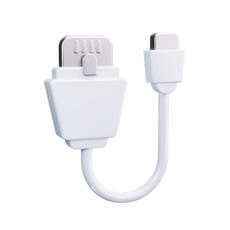 C Type Cable  3D Icon