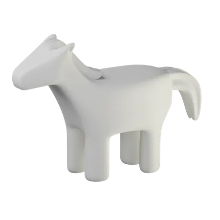 Caballo blanco  3D Icon