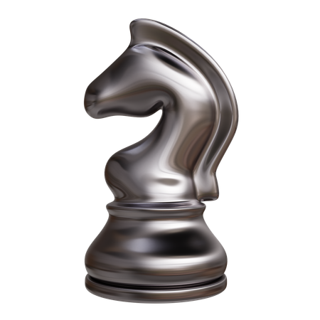 Caballo de ajedrez de metal  3D Icon