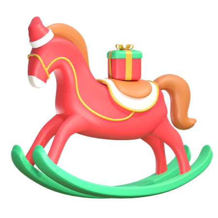 Caballo de madera de navidad  3D Icon