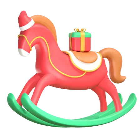 Caballo de madera de navidad  3D Icon