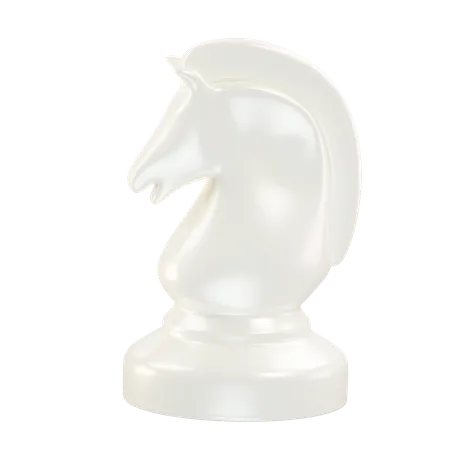Caballo pieza de ajedrez blanco  3D Icon