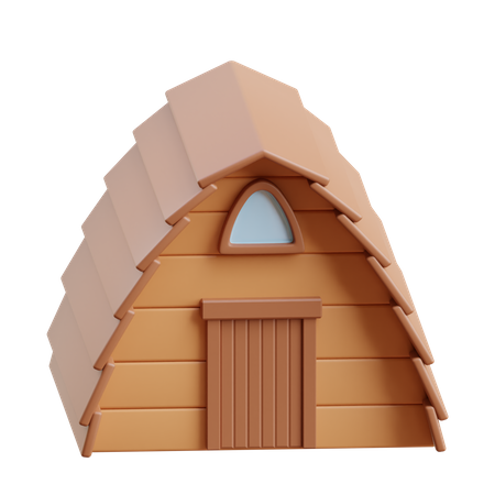Cabaña de madera  3D Icon