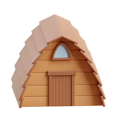 Cabaña de madera  3D Icon