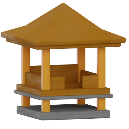 Cabaña de playa  3D Illustration