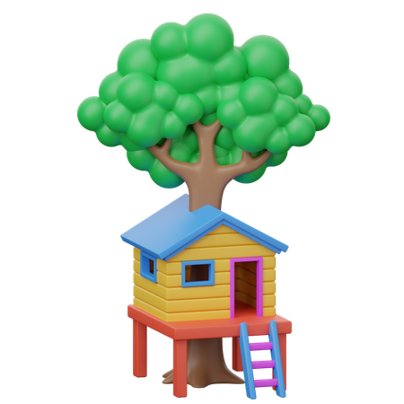 Cabane dans les arbres  3D Icon