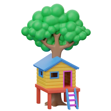 Cabane dans les arbres  3D Icon