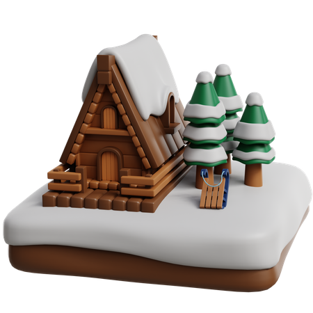 Cabane d'hiver  3D Icon