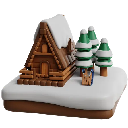 Cabane d'hiver  3D Icon