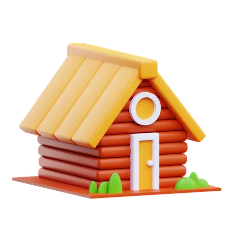 Cabane en bois  3D Icon