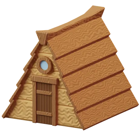 Cabane en bois  3D Illustration