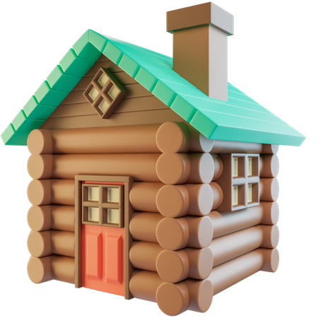 Cabane en rondins  3D Icon