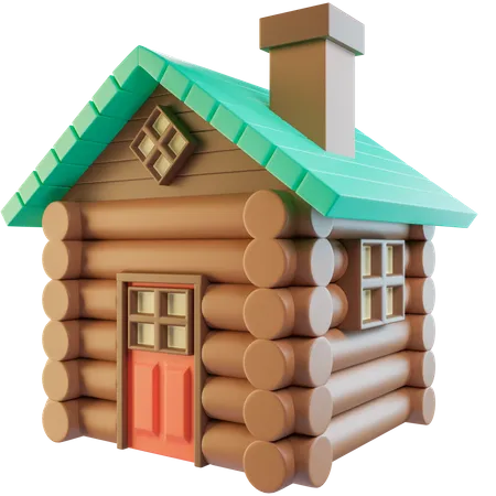 Cabane en rondins  3D Icon