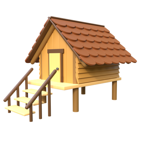 Maison de cabane  3D Icon