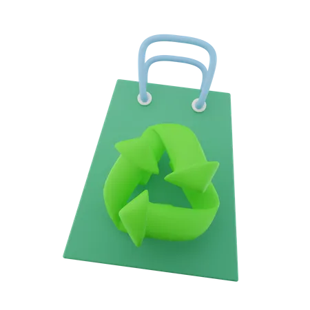 Sac fourre-tout vert  3D Icon