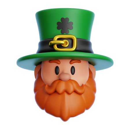 Cabeça de duende com chapéu  3D Icon