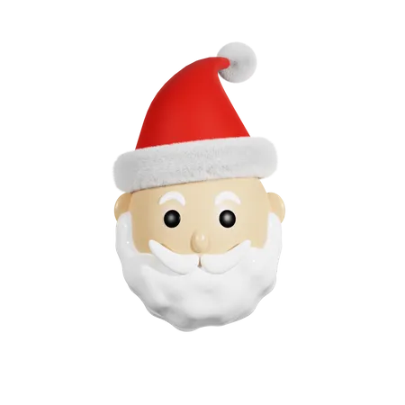 Cabeça de papai noel de natal  3D Icon