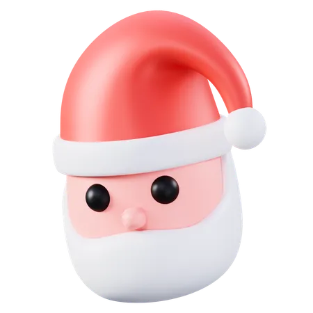 Cabeça de Papai Noel de Natal  3D Icon