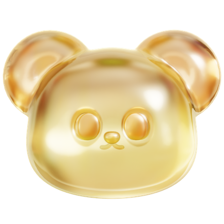 Cabeça de ursinho de goma amarela  3D Icon