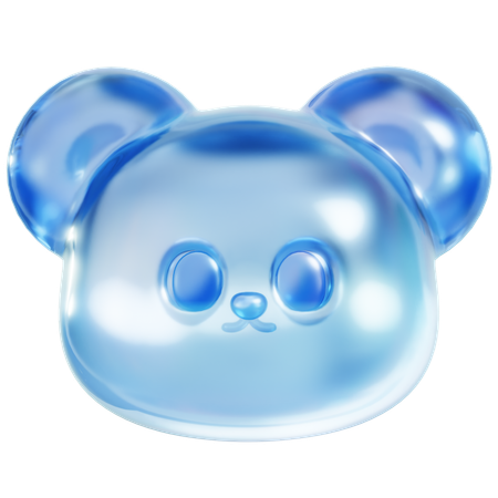 Cabeça de ursinho de goma azul  3D Icon