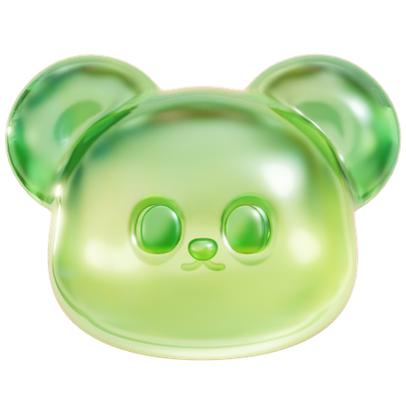 Cabeça de ursinho de goma verde  3D Icon