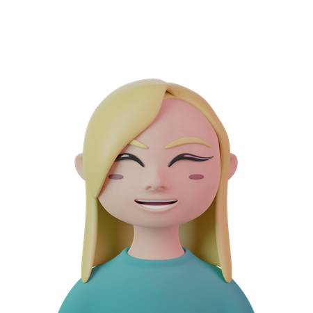 Cabelo longo e liso com franja lateral feminina  3D Icon