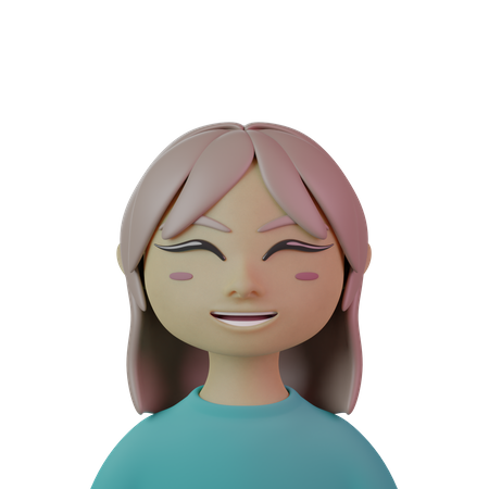 Cabelo longo ondulado com franja feminina  3D Icon