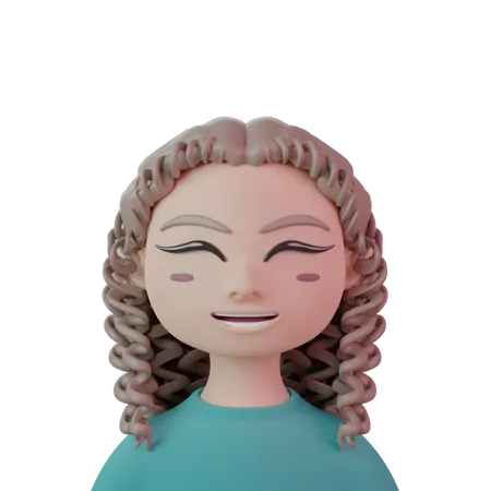 Mulheres de cabelo longo e encaracolado  3D Icon
