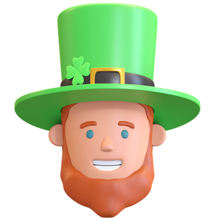 Cabeza de duende con sombrero  3D Icon