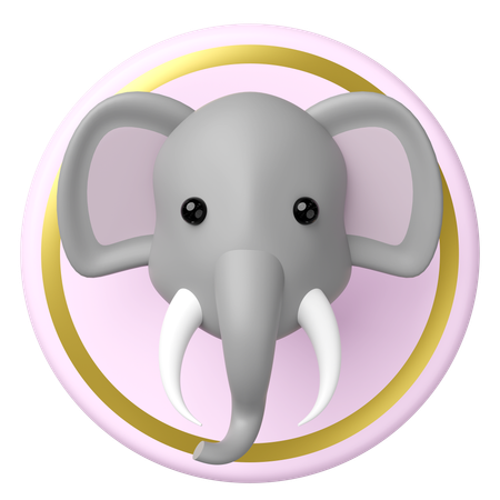 Cabeza de elefante  3D Icon