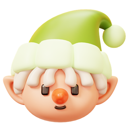 Cabeza de elfo navideño  3D Icon