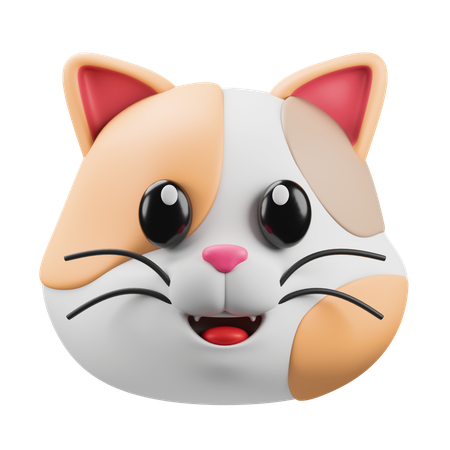 Emoji de cabeza de gato  3D Icon