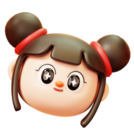Cabeza de niña china  3D Icon