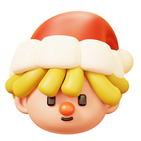 Cabeza de niño de Navidad  3D Icon