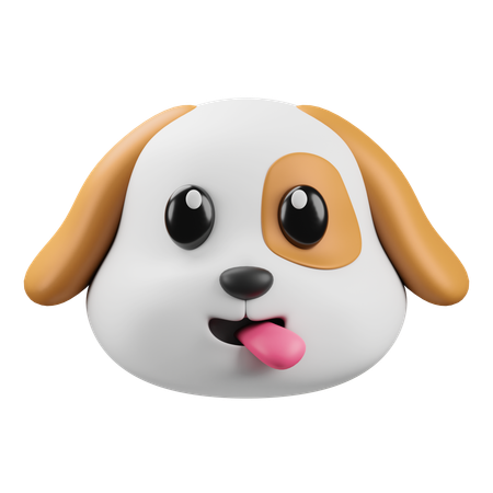 Emoji de cabeza de perro  3D Icon