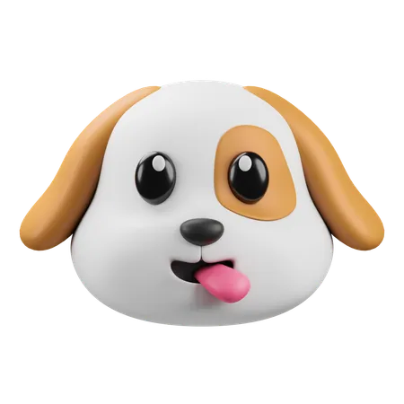 Emoji de cabeza de perro  3D Icon