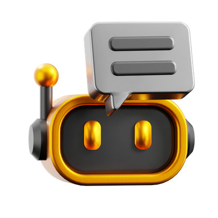 Cabeza de robot con burbuja de chat  3D Icon