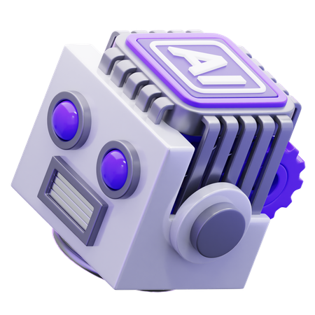 Cabeza de robot de inteligencia artificial  3D Icon