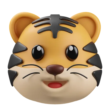 Emoji de cabeza de tigre  3D Icon